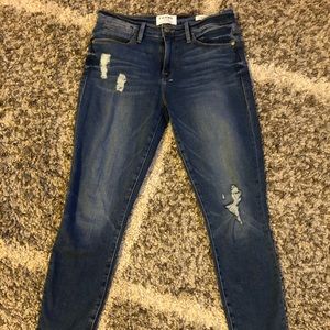 Frame "le high Skinny crop" with asymmetric hem